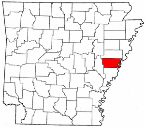 Arkansas Map showing Lee County