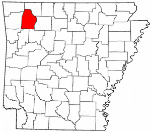 Arkansas Map showing Madison County