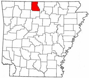 Arkansas Map showing Marion County