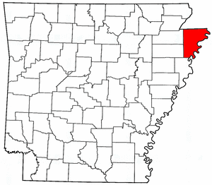 Arkansas Map showing Mississippi County