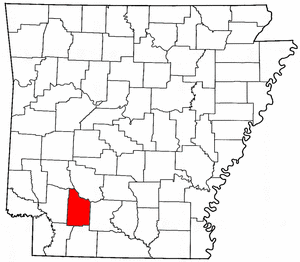 Arkansas Map showing Nevada County