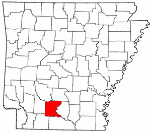 Arkansas Map showing Ouachita County
