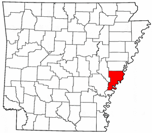 Arkansas Map showing Phillips County