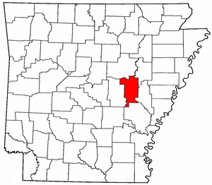 Arkansas Map showing Prairie County
