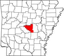 Arkansas Map showing Pulaski County