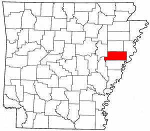 Arkansas Map showing Saint Francis County