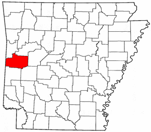 Arkansas Map showing Scott County