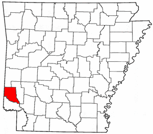 Arkansas Map showing Sevier County