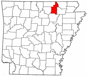 Arkansas Map showing Sharp County