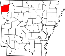 Arkansas Map showing Washington County