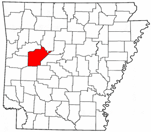 Arkansas Map showing Yell County