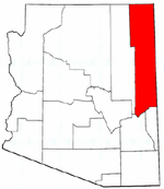 Arizona Map showing Apache County