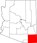 Arizona Map showing Cochise County