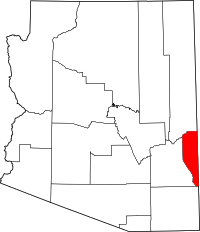 Arizona Map showing Greenlee County