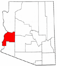 Arizona Map showing La Paz County