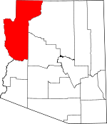 Arizona Map showing Mohave County