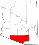 Arizona Map showing Pima County
