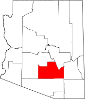 Arizona Map showing Pinal County