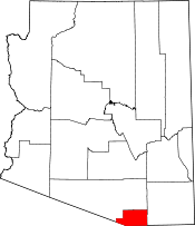 Arizona Map showing Santa Cruz County