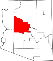 Arizona Map showing Yavapai County