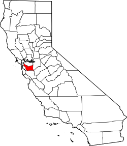 California Map showing Alameda County