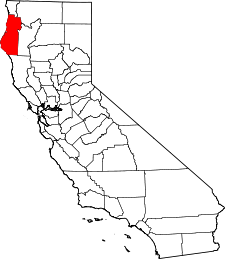 California Map showing Humboldt County