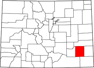 Colorado Map showing Bent County