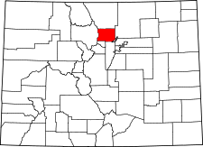 Colorado Map showing Boulder County