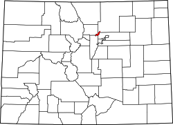 Colorado Map showing Broomfield County