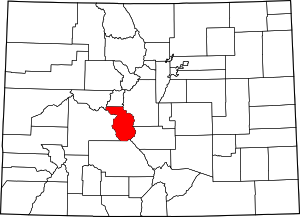 Colorado Map showing Chaffee County