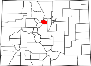Colorado Map showing Clear Creek County
