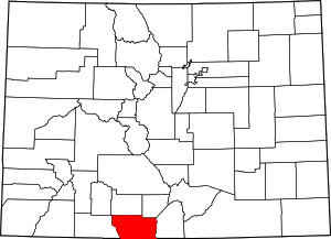 Colorado Map showing Conejos County