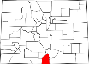 Colorado Map showing Costilla County
