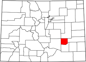 Colorado Map showing Crowley County
