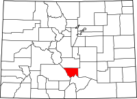 Colorado Map showing Custer County