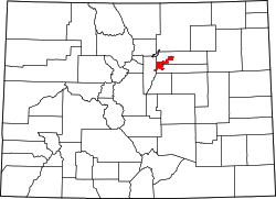 Colorado Map showing Denver County