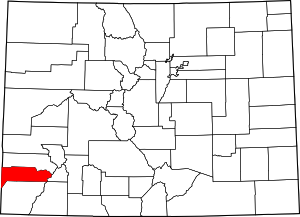 Colorado Map showing Dolores County