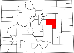 Colorado Map showing Elbert County