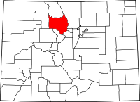 Colorado Map showing Grand County