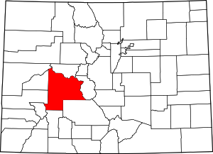 Colorado Map showing Gunnison County