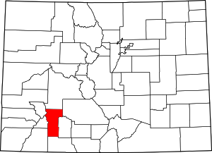 Colorado Map showing Hinsdale County