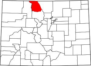 Colorado Map showing Jackson County
