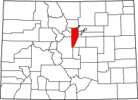 Colorado Map showing Jefferson County