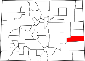 Colorado Map showing Kiowa County