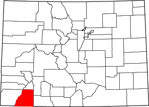 Colorado Map showing La Plata County
