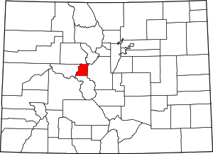 Colorado Map showing Lake County