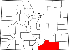 Colorado Map showing Las Animas County