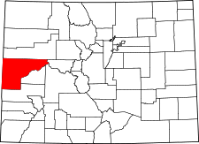 Colorado Map showing Mesa County