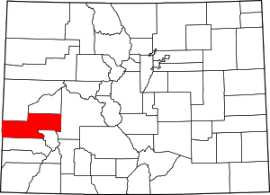 Colorado Map showing Montrose County
