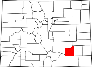 Colorado Map showing Otero County